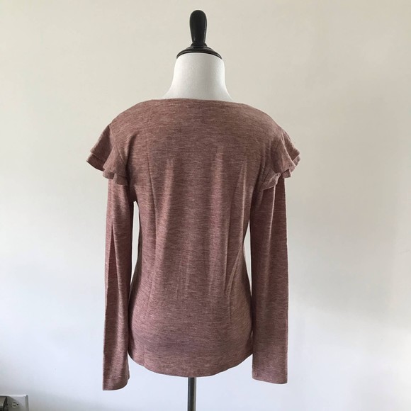 Ann Taylor Shoulder Ruffle Top - Small - Picture 3 of 7